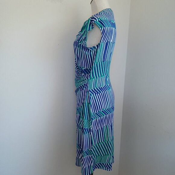 Tommy Bahama Wrap Dress Surplice Style Colorful Geometric Stripe Womens Small - Picture 7 of 12